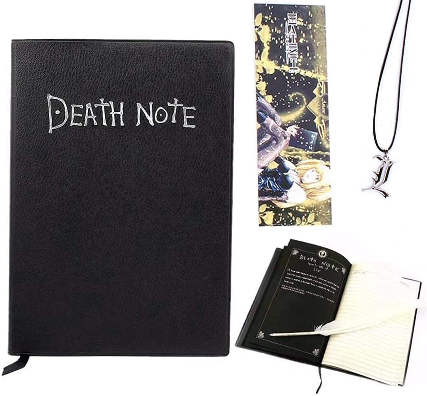 REOVE Death Note Notebook with Feather Pen, Fashion Anime Theme Death Note Cosplay Notebook, Gifts for Cosplay Lovers, Can be Used as Diary and Notebook
