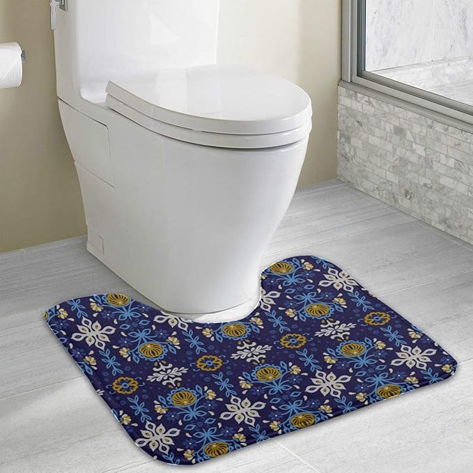 Mejor Estera de baño Estampado de Flores Folk Flores Coloridas en Forma