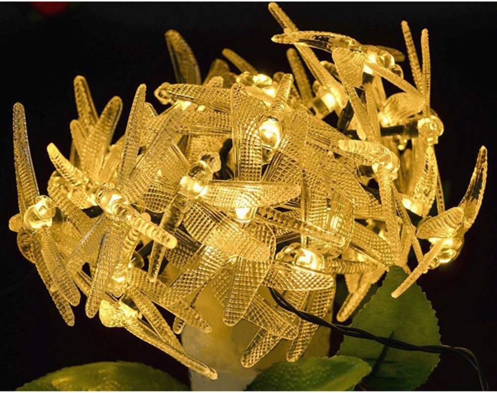 LEDMOMO Solar Dragonfly String Lights 30 LEDs Waterproof Outdoor Patio Garden Decoration Warm White Solar Powered Fairy Lighting 16.4Ft - Image 3