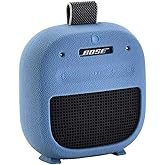 Hzycwgone Case for Bose New SoundLink Micro Portable Bluetooth Speaker (2nd Gen),Silicone Cover for Bose SoundLink Micro 2nd Travel Protective Skin Bag w/Carabiner,Accessories(Blue Case)