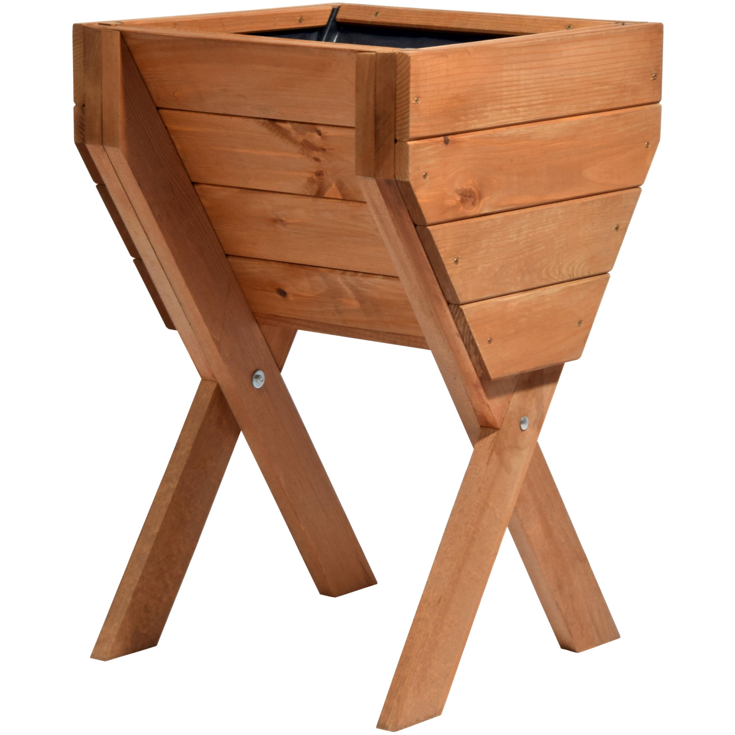 dobar Decorative Raised Bed Made From Pine Wood: Table Bed Kit For Vegetables, Herbs, Flowers, Easily to move, Brown, 39 x 40 x 61 cm 58100FSC