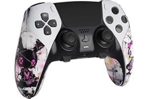 PlayVital Anti-Skid Sweat-Absorbent Controller Grip for ps5 Edge Wireless Controller, Textured Soft PU Handle Grips Anti Sweat Protector for ps5 Edge Controller - Lovely Punky Bunny