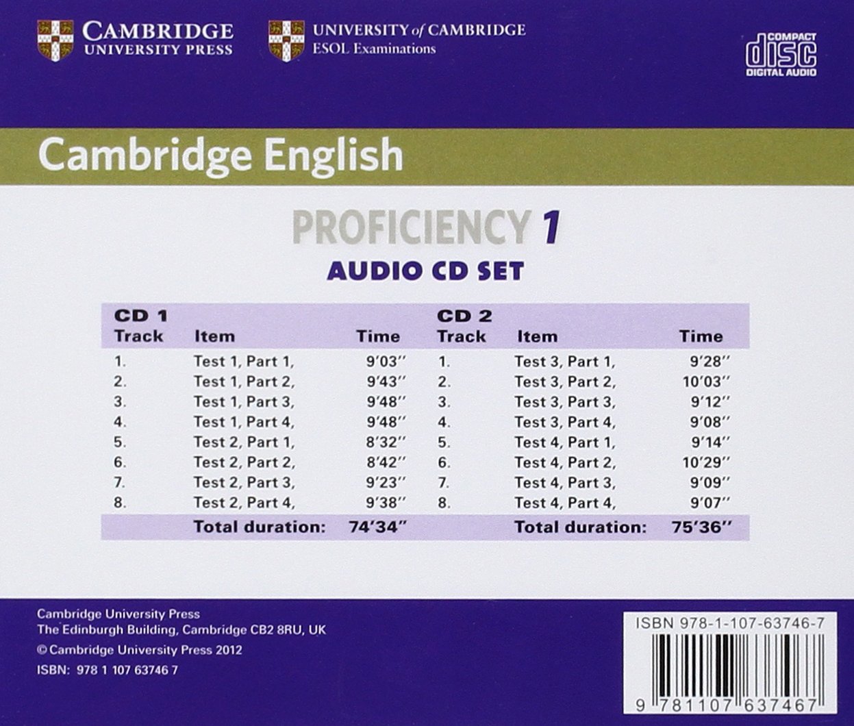 Mua Cambridge English Proficiency 1 for Updated Exam Audio CDs (2 ...