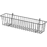 TRINITY 21-Inch Metal Hanging Basket to Use With Shelf Units and Storage Racks for Garage, Kitchen, and Closet Organization, NSF Certified, 20 Pound Capacity, Black, 2-Pack