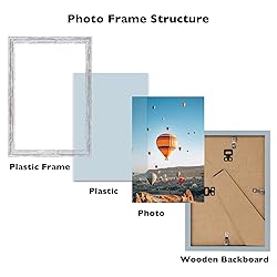 JCJMY 4x5 Picture Frame Rustic White for Wall