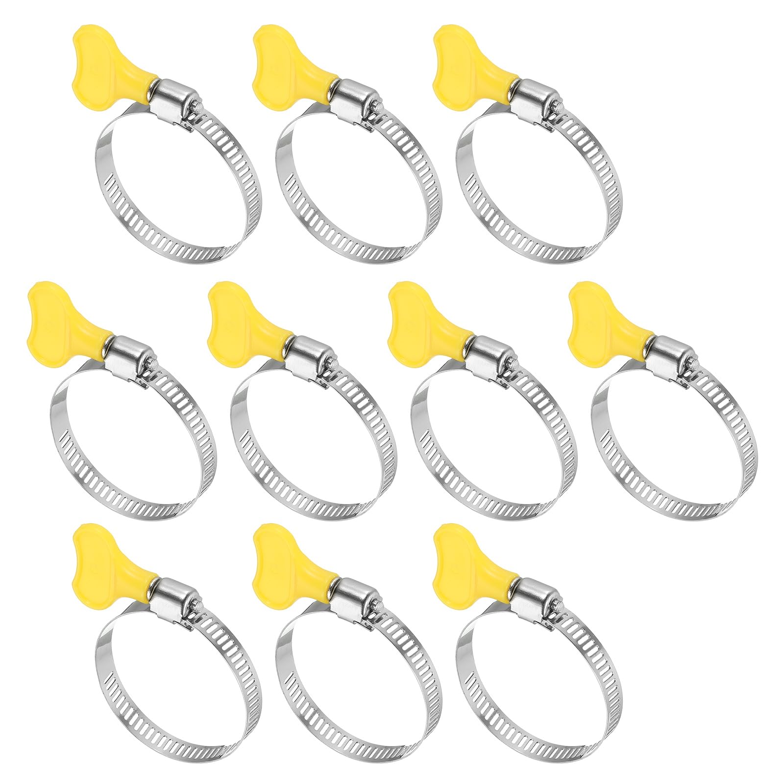 PATIKIL 10 Pcs 32-44mm Stainless Steel Hose Clamp Adjustable Bolt Hose Clamps