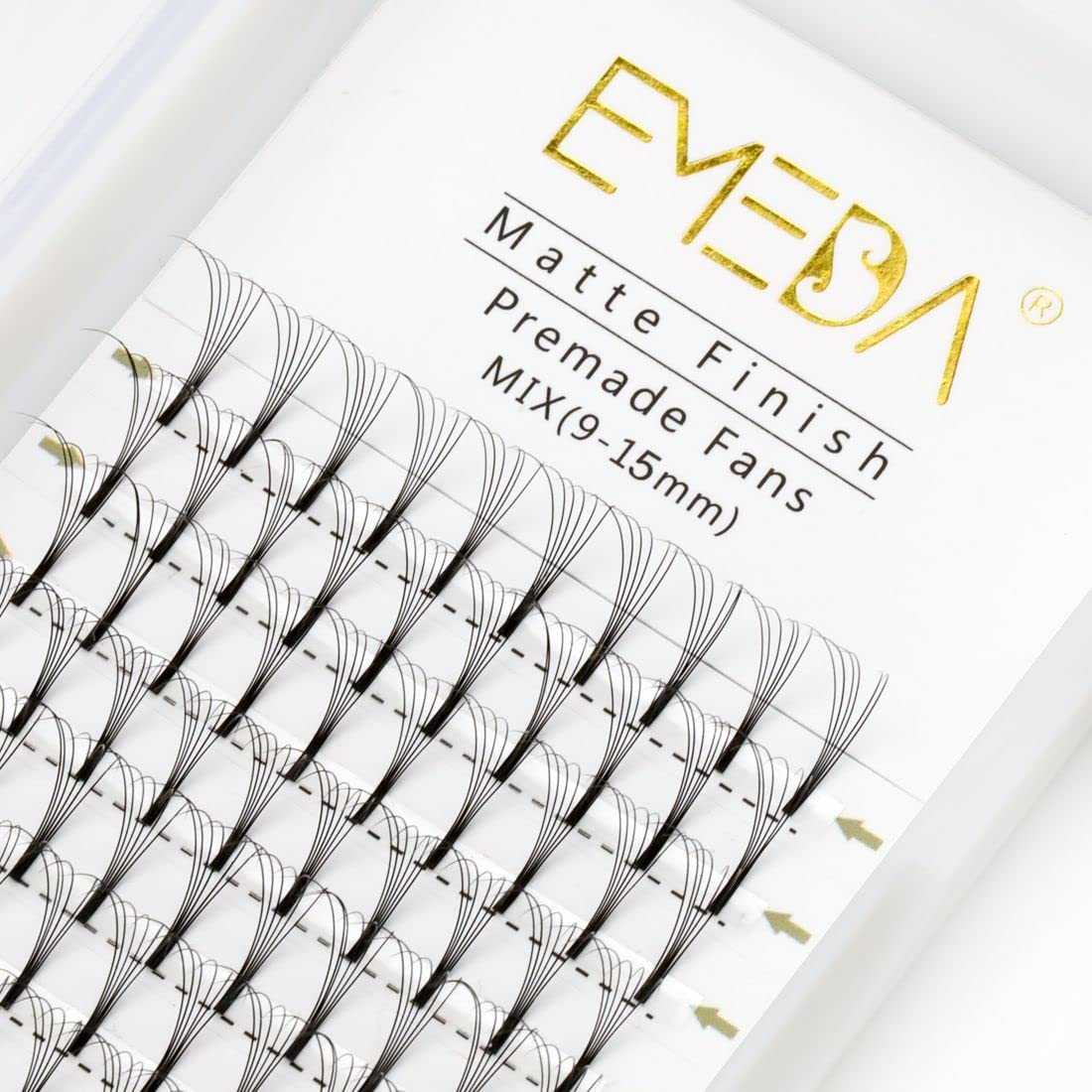 Premade Fans Volume Lash Extensions D Curl 0.07 Mix Tray 9mm 10mm 11mm 12mm 13mm 14mm 15mm 16mm Mixed Trays .07mm 6D Fanned Russian Cluster Eyelashes by EMEDA (6D .07 D 9-15mm Mix)