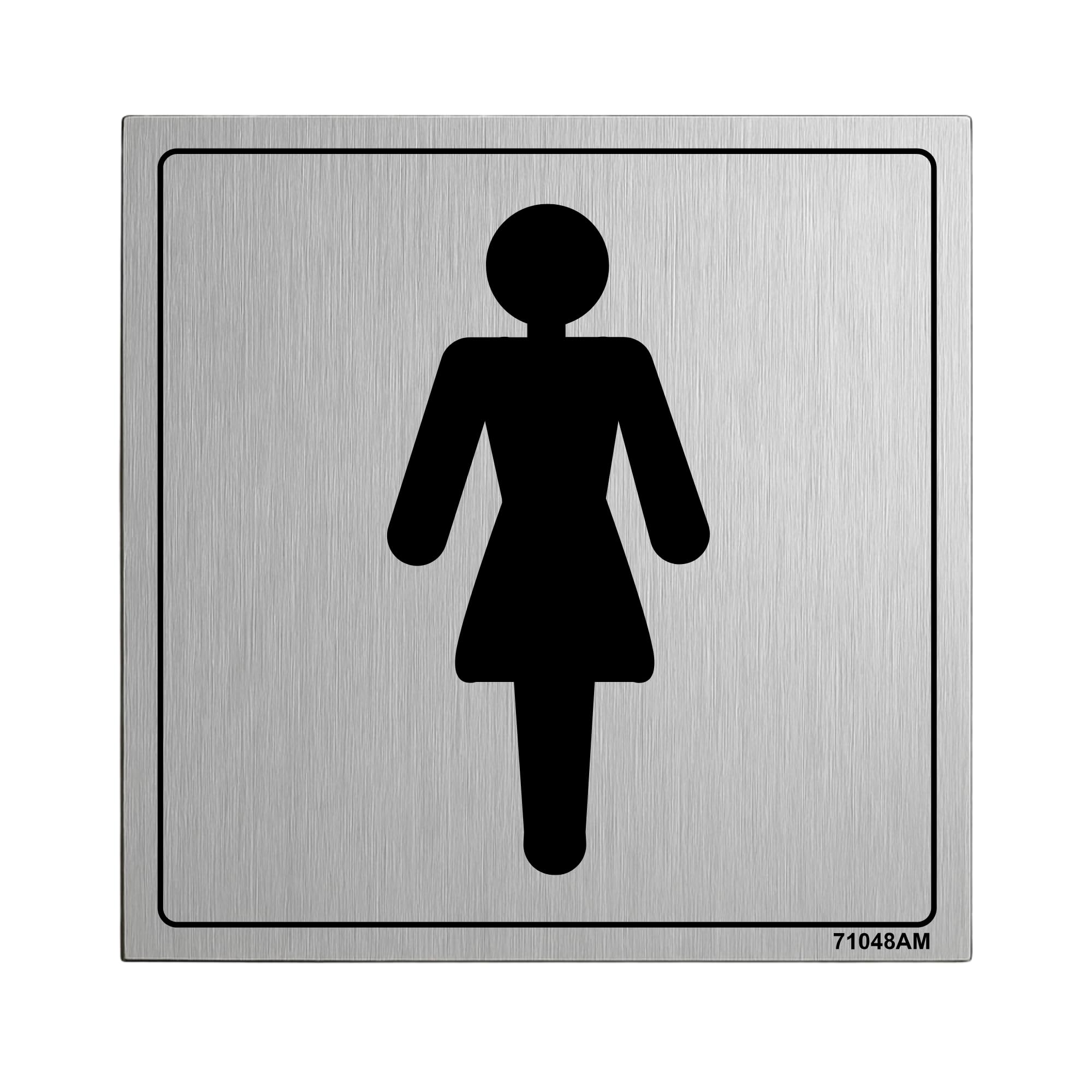 V Safety General Door-Ladies Toilet Sign - 150mm x 150mm - 3mm Brushed Alu Comp — image 1