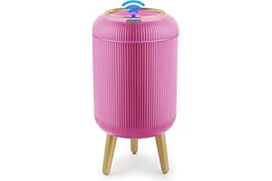 Pukomc Smart Sensor Wastebasket, Convenient and Hygienic Easy to Use, Technology Sensor Waterproof Wastebasket Plastic Trash can for Kitchen, Bathroom, Bedroom, Living Room, Office and Outdoor Pink