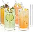 Vintage Ribbed Glassware Set Of 4, 16oz Fluted Drinking Glasses - View #8