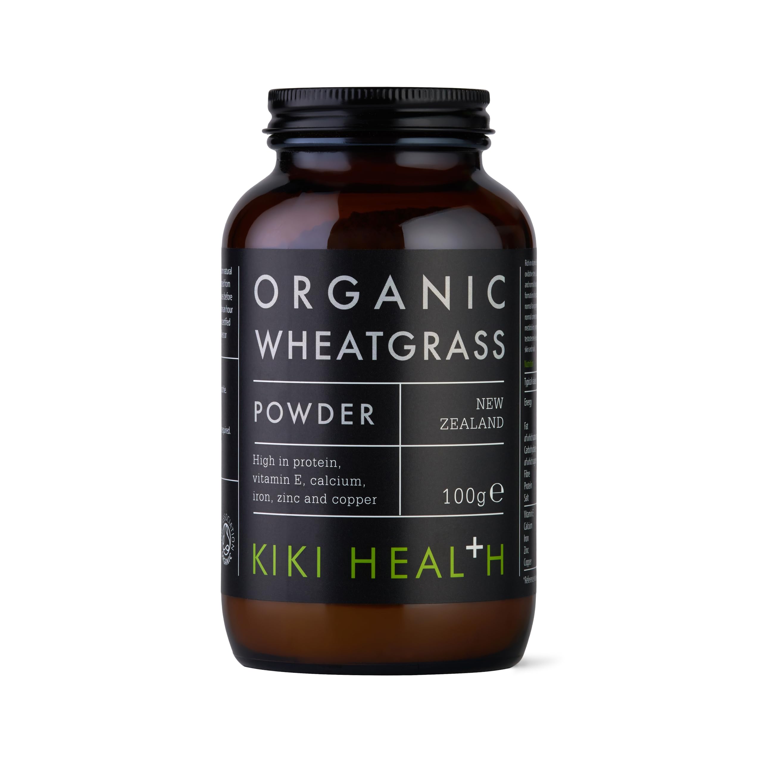 KIKI Health Premium Organic Wheatgrass Powder Supplement - Natural Clean Formula & Vegan-Friendly - Made in the UK, Supports Muscles Bones & Rich in Minerals - Premiun Health Boost - 100g
