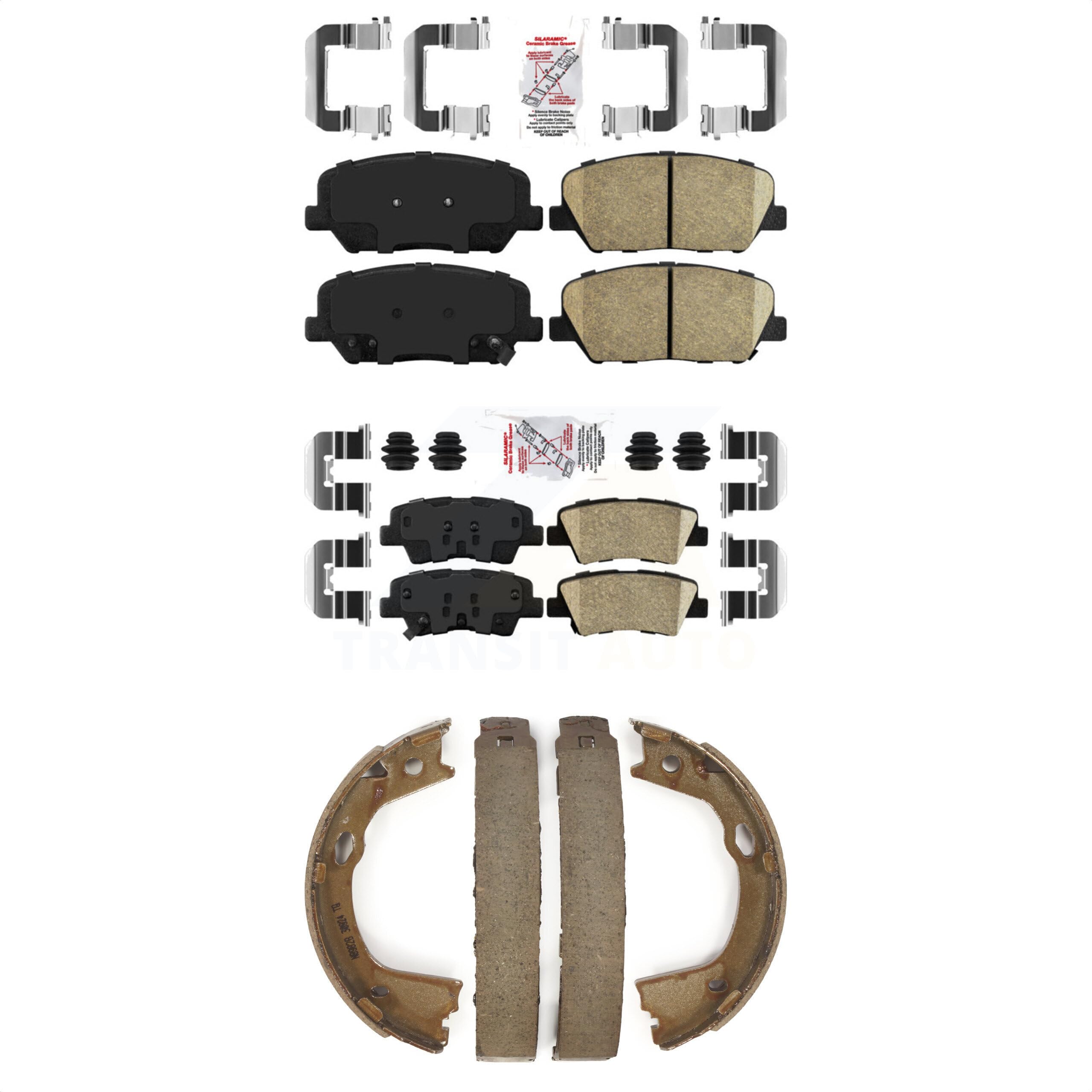 Transit Auto Front Rear Ceramic Disc Brake Pads Kit