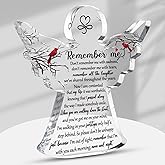 Jetec Sympathy Bereavement Gift Angel Red Cardinal Acrylic Memorial Gift for Loss of Loved One Remember Me Grieving Keepsake for Mom Dad Grandma Friend(Classic Cardinal)