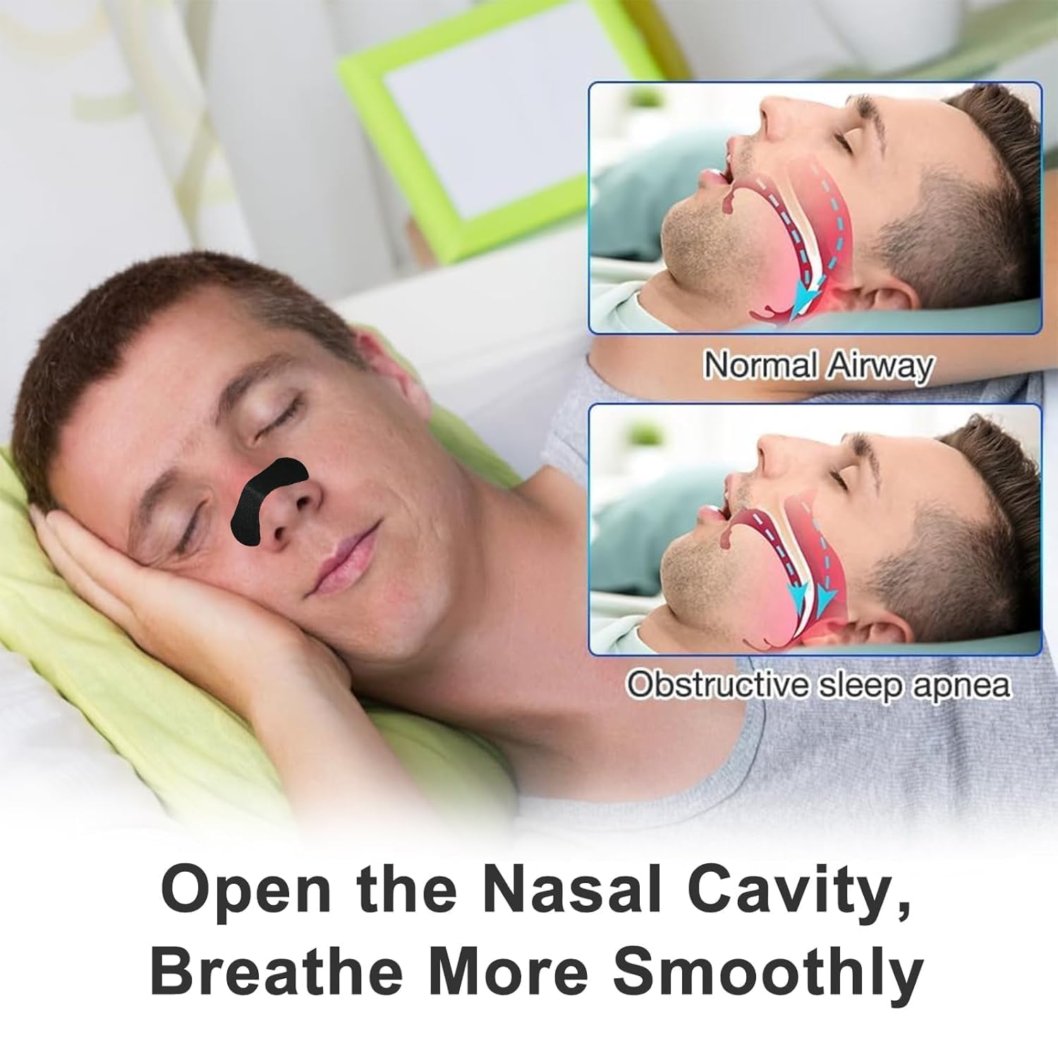 Anti Snoring Nose Strips for Breathing (60 Count) - Athletic Nasal Strips for Snoring & Sleeping - Oil & Sweat Proof Adhesive, Universal Fit, Extra Strength DANDADAN 1