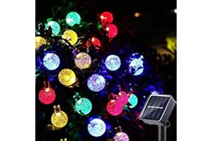 JEDAVAI Solar String Lights Outdoor 100 Led 40 Feet Multi-Color Crystal Globe Lights with 8 Lighting Modes, Waterproof Solar Powered Patio Lights for Garden Yard Porch Wedding Party Decoration
