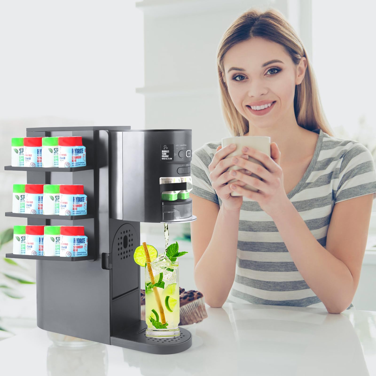 Soda Machine Flavor Pod Holder for Ninja Thirsti Drink System, 12-Flavor Storage Holder for Ninja Thirsty Drink System Pod Organizer for Ninja Thirsty Flavor Pods, Flavored Water Drops Upgrade