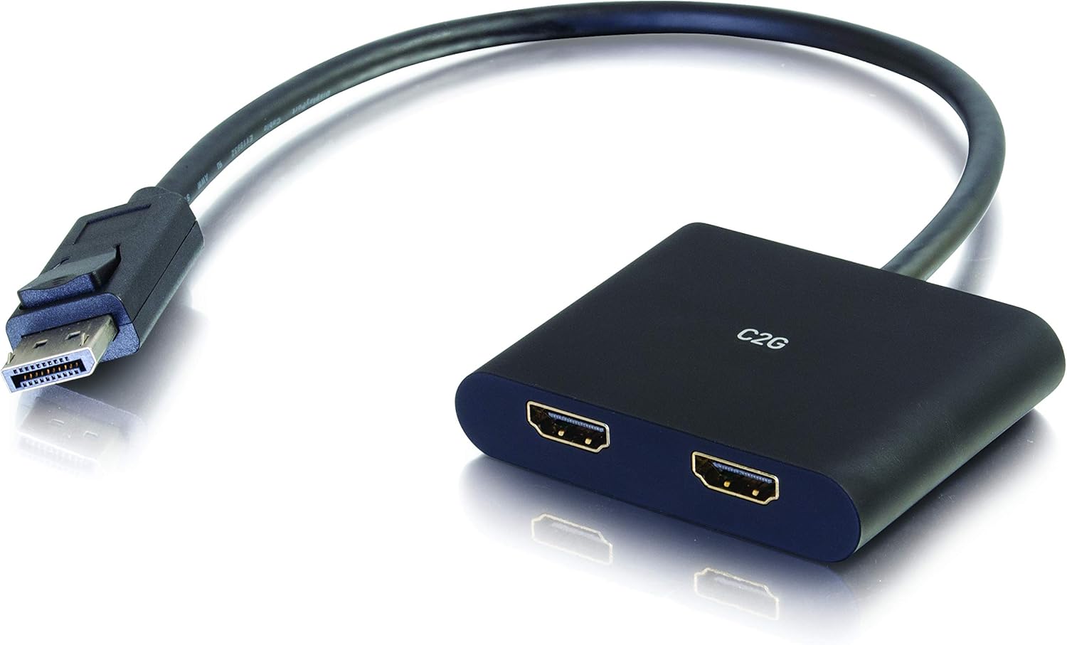 C2G 84293 DisplayPort 1.2 to Dual HDMI 4K Dual Monitor MST Hub, DP Multi-Stream Transport (MST) Multiple Monitor Splitter, Black