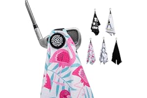 BARUDAN GOLF Magnetic Golf Towel for Men Women Golfer - Microfiber Golf Towel Magnet with Waffle Texture - Strengthen Magnet Golf Towels for Strong Hold to Metal Objects (4.Flamingo)