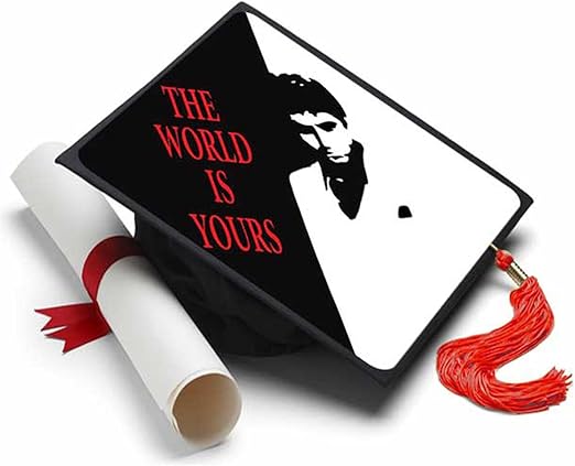 Amazon Com Tassel Toppers The World Is Yours Grad Cap Decorated