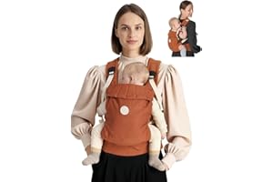 GROWNSY Baby Carrier, One-Click Release Clasp for Easy to Wear, Cozy Wraps Carrier Newborn to Toddler with Head Support(7-44lbs), Ergonomic & Lightweight for Infant to Toddler, Sepia