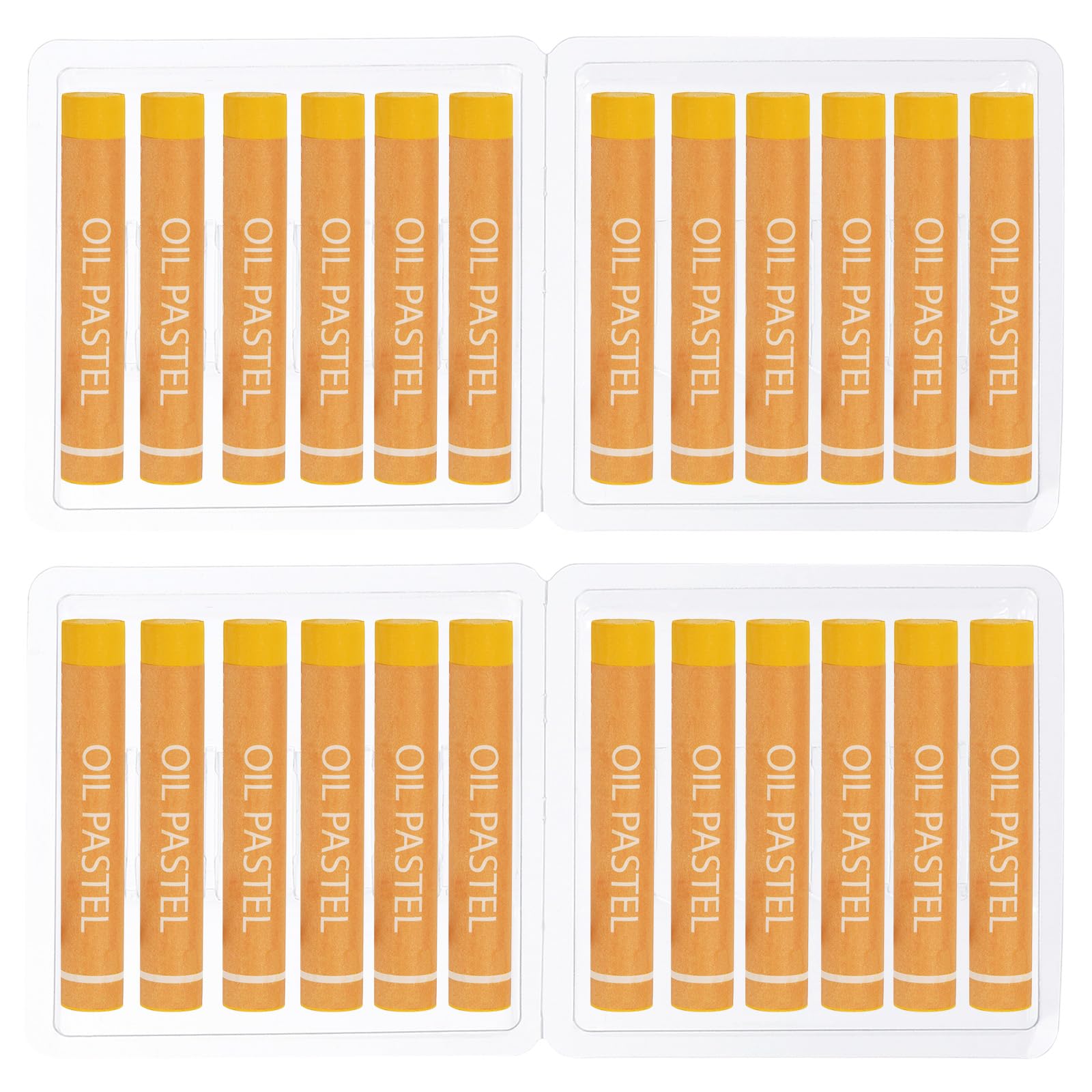 PATIKIL Chrome Yellow Oil Pastels, 24Pcs Soft Oil Crayons Creamy Pastels Stick Art Supplies for Art Painting Drawing Blending Graffiti for Artists Beginners