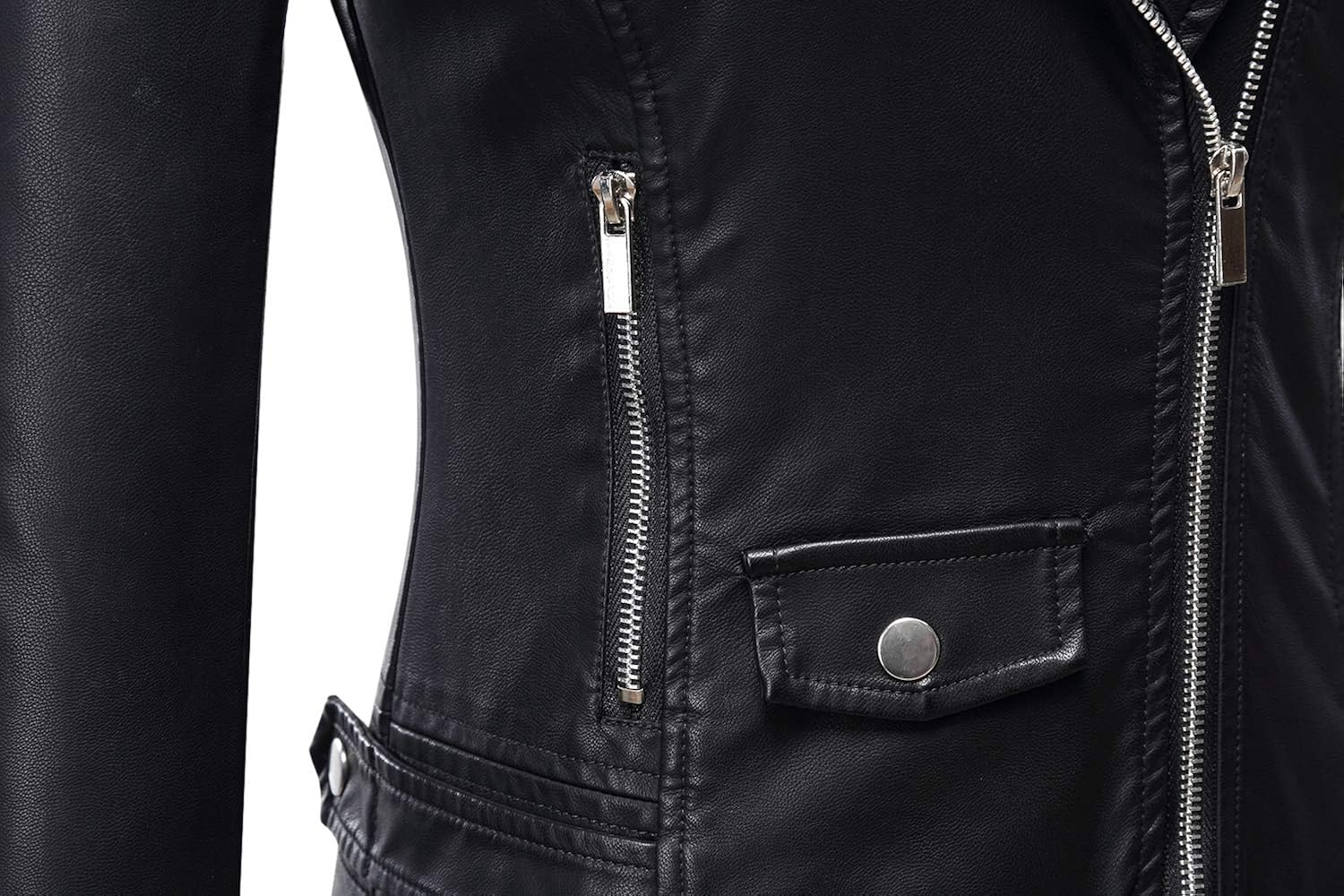 Tanming Women's Faux Leather Moto Biker Short Coat Jacket at  Women's Coats Shop