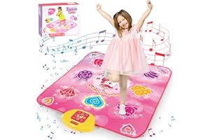 Diophso Unicorn Dance Mat, Unicorn Toys for Girls Age 4-6, Girls Toys Age 6-8, Adjustable Volume with LED, 6 Game Modes, Electronic Dancing Mat as Christmas Birthday Gift for 3 4 5 6 7 8 9+ Girls