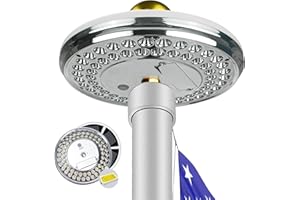 GULADUS Solar Flag Pole Light, 60 LEDs Flag Pole Light Solar Powered, 1800 Lumen, IP65 Waterproof, Dusk to Dawn, 100% Flag Co