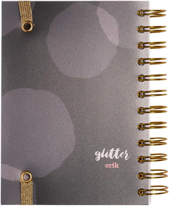 Erik - Glitter Academic Diary 2020-2021 Day to Page, Black School Diary, Small - Image 3