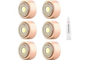 YOUNGPRO Generation 3 Replacement Heads Compatible with New Version Finishing Touch Flawless Facial Hair Remover,NEW Double Halo Head for Flawless Replacement Heads Gen 3,with 18 Karat Gold-Plated Head,6 Pack.