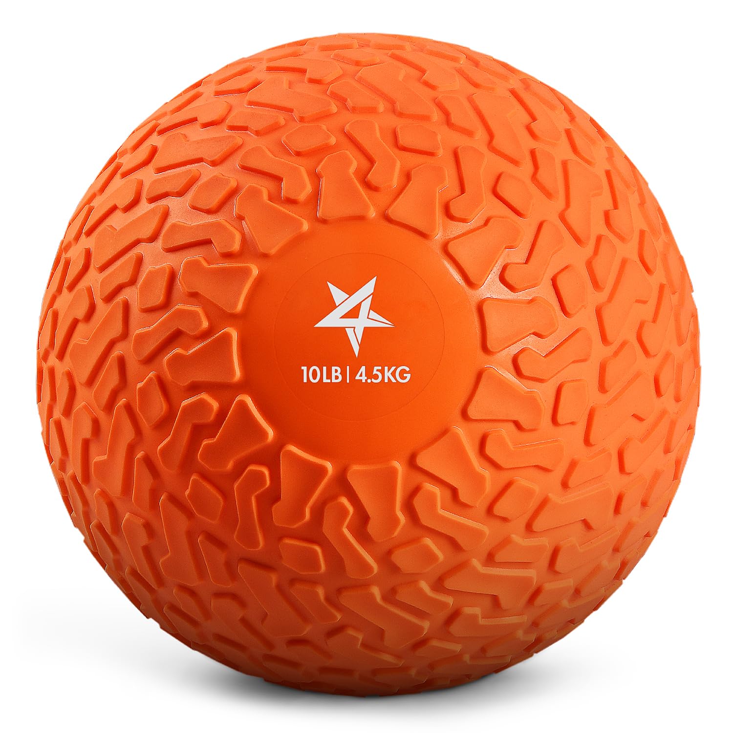 Yes4All 10 lbs Slam Ball for Strength, Power and Workout - Fitness Exercise Ball with Grip Tread & Durable Rubber Shell (10 Lbs, Orange), Orange beast, 10lbs Image