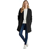 Pantete Womens Winter Warm Pea Coat Herringbone Notch Lapel Mid-Long Single Breasted Quilted Lined Trench Jacket