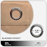 Aspire Homeware Blackout Curtain 1 Panel Eyelet 84in Drop Beige Thermal view 7