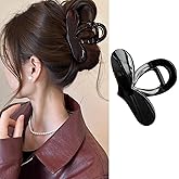 Heart Hair Clips for Women Medium Glossy Black Heart Hair Claw Clips Heart-Shape Hair Jaw Clips Hair Barrettes Romantic Hair Styling Accessories Cute Clamp Clips for Women 1Pcs