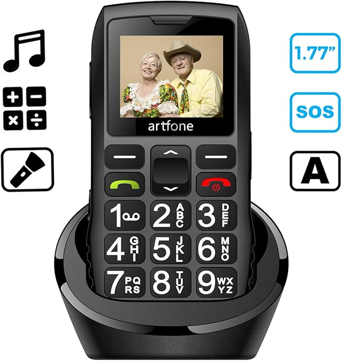 Artfone GSM Téléphone Portable Senior Débloqué avec Grandes Touches