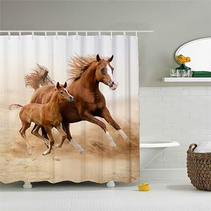 Amazon Com Horse Shower Curtain Bathroom Sets 66 X 72