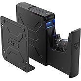 RPNB Gun Safe,Mounted Biometric Nightstand Handgun Safe with Quick Access Sliding Door, Pistol Safes for Wall Bedside Desk Vehicle with the Fingerprint, Keypad, Pistol Holder,Carbon Knight Series