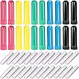 Onwon 24 Pcs Essential Oil Aromatherapy Inhaler, Refillable Nasal Inhaler Blanks with Unscented Wicks, Assorted Colors