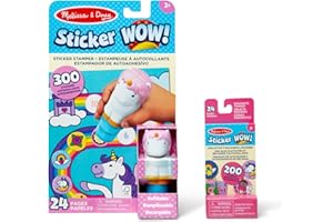 Melissa & Doug Sticker Wow!™ Unicorn Bundle: 24-Page Activity Book, Refillable Sticker Stamper, Mini Pad, 500 Stickers, Arts and Crafts for Kids Ages 3+