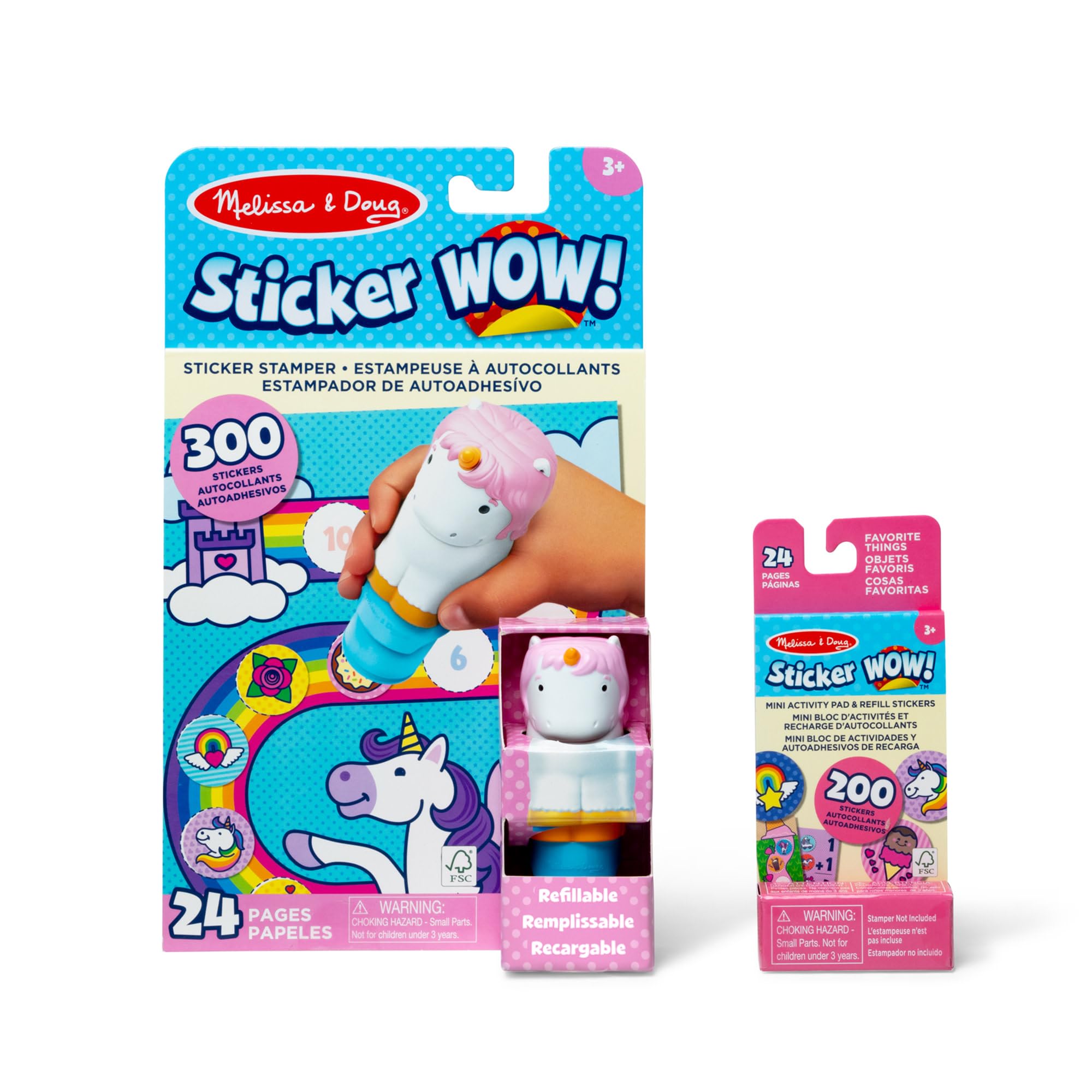 Melissa & Doug WOW Sticker Stamper & Activity Pad − Unicorn | Book & Travel Toys for Children | Age 3+