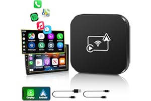 JELKUZ 2-in-1 Wireless CarPlay Adapter Android Auto Wireless Adapter for Factory Wired CarPlay Dongle for Apple iPhone iOS 10+ Android, Upgrade Stable Fast Connection Plug & Play Easy Use
