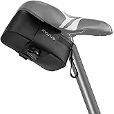 MOSISO Bike Seat Bag, Waterproof Small Bike Tail Bag Bicycle Under Seat Bag, 0.5L Lightweight Bicycle Cuboid Storage Bag Cycling Accessories Pouch for Road Mountain Cycling, Black