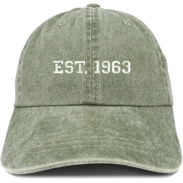 Vintage 'Established 1956' Embroidered Cotton Cap - 65th Birthday Gift, Low Profile Washed Twill Hat