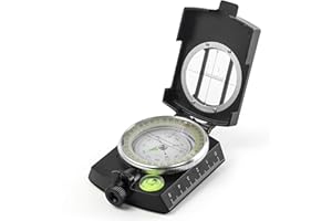 Eyeskey Multifunctional Tactical Survival Military Compass with Lanyard & Pouch | Waterproof & Impact Resistant | Lensatic Sighting Compass for Hiking