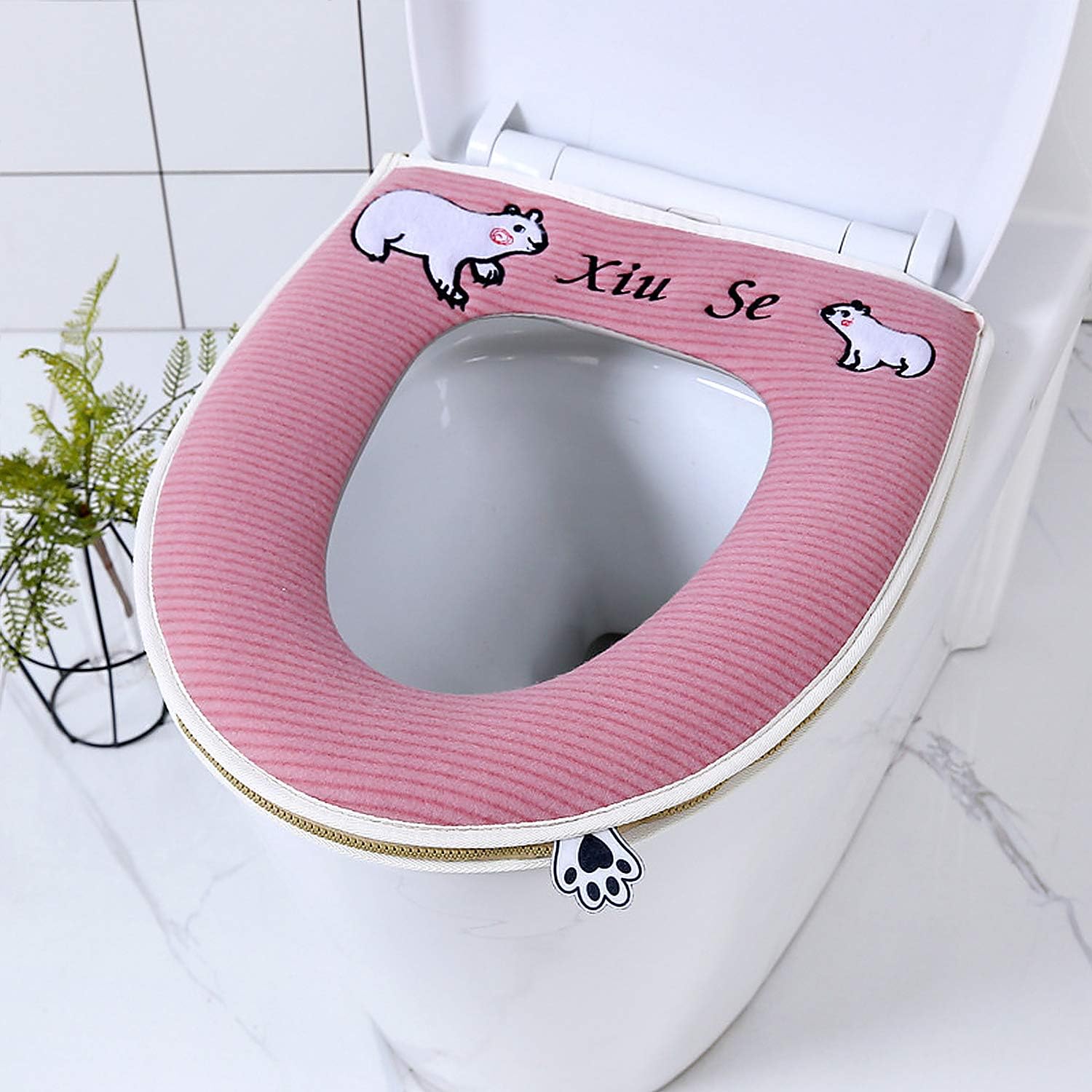 Sedile WC, MUJIUSHI Copriwater Universale O Forma con Chiusura Ammortizzata, montaggio rapido a