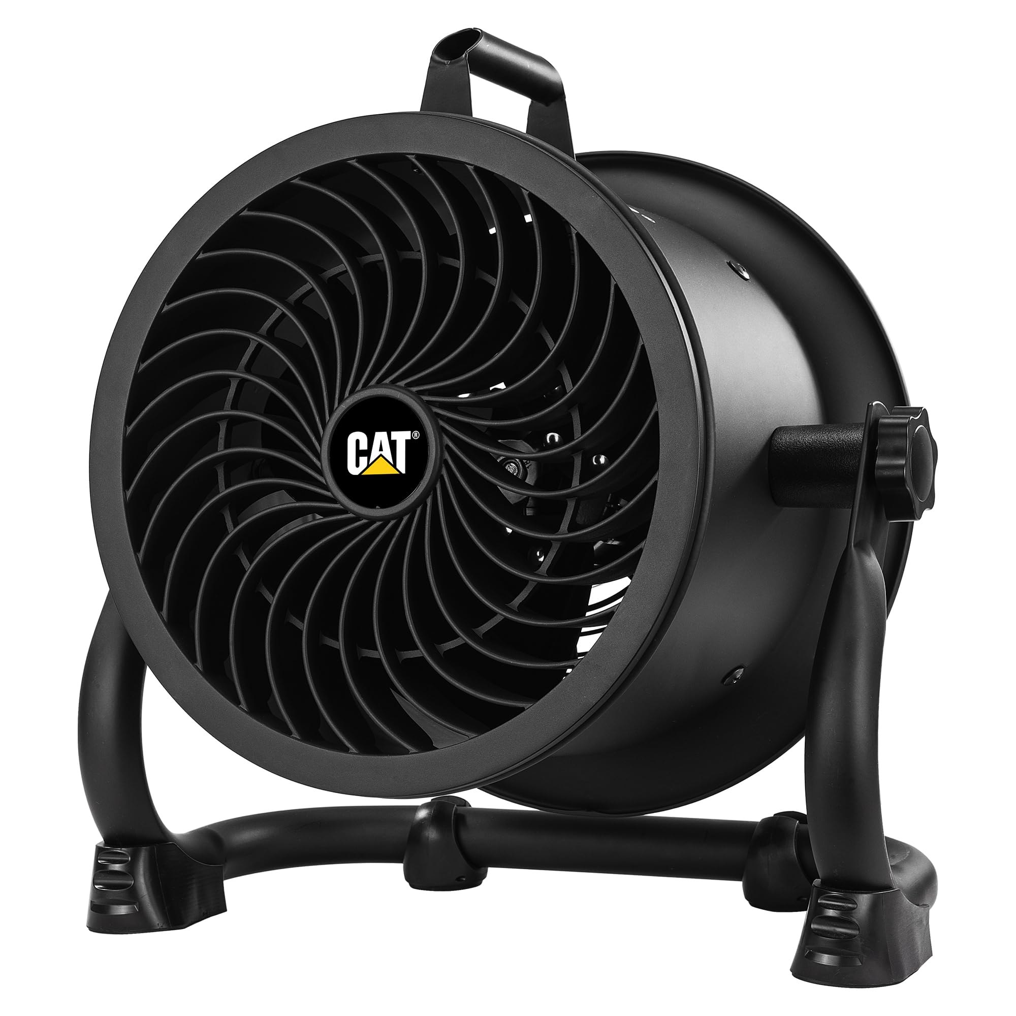 CATERPILLAR 9 Inch 940CFM 4-Speed High-velocity Industrial Drum Air Circulator Fan with 360-degree Pivoting Head and Dual Ball Bearing Motor, Black