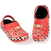 Disney Cars Boys Red Lightning McQueen Fur Lined Clogs | Casual Wear with Racing Number 95 | Classic Character Footwear