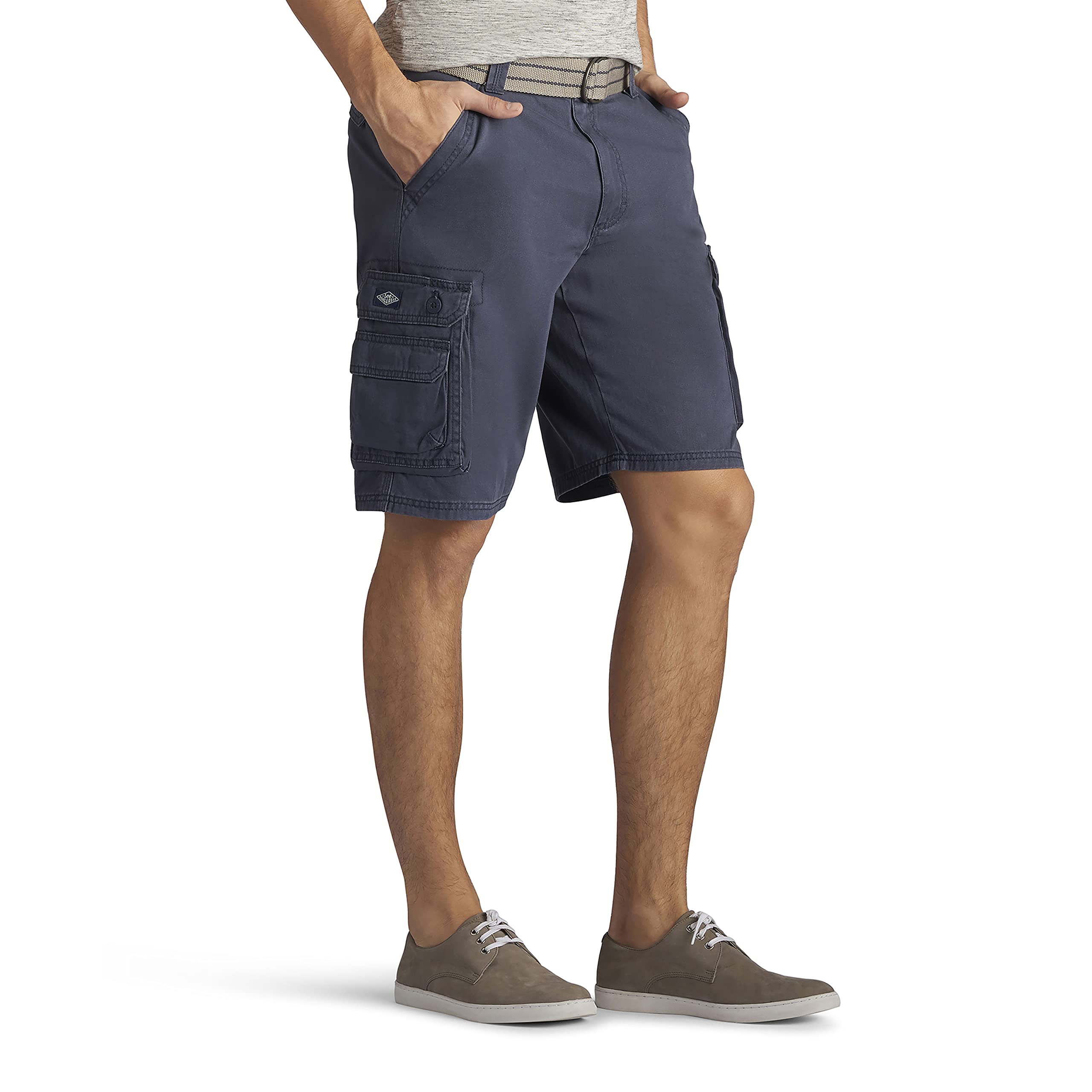 Lee mens Dungarees New Belted Wyoming cargo shorts, Sporting Blue, 34 US