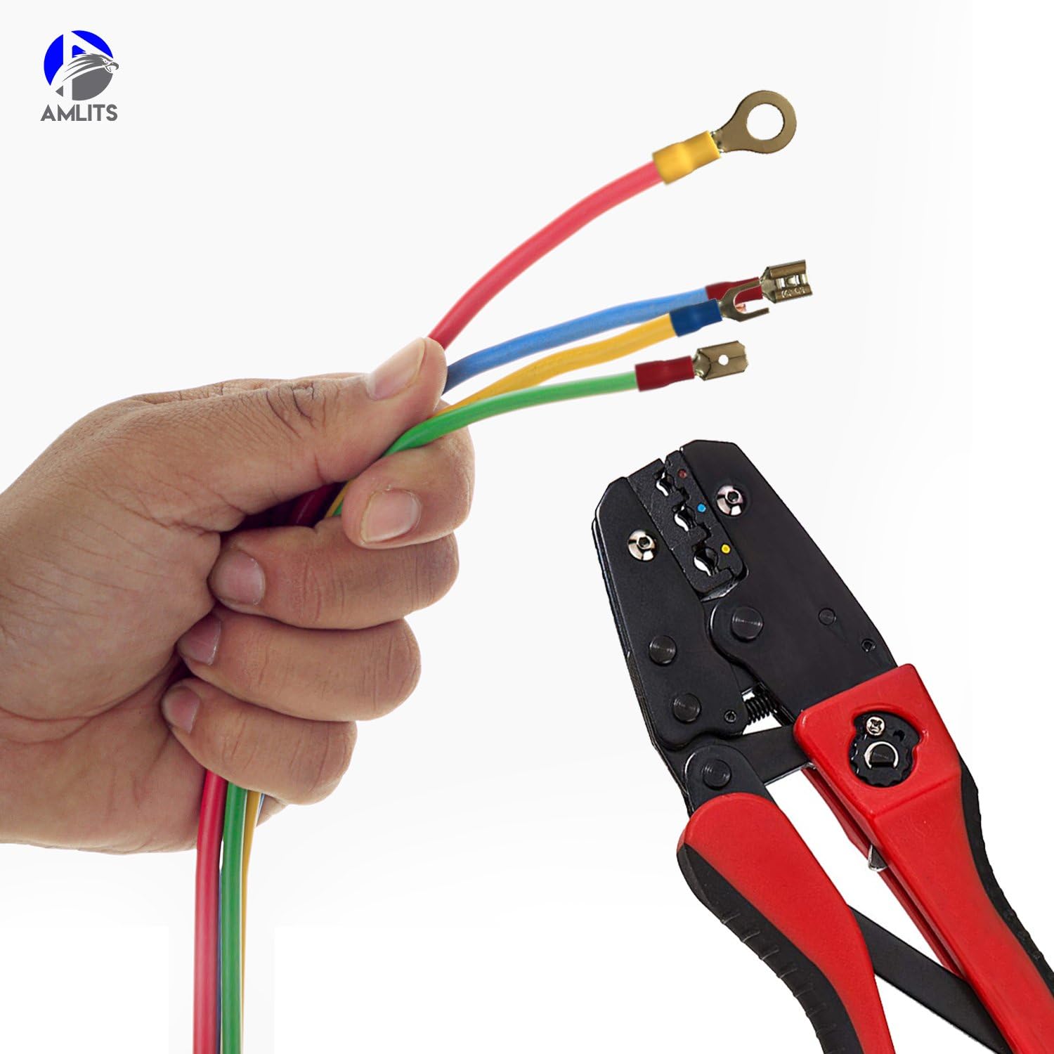 Amlits 300 PCS Insulated Wire Electrical Connectors - Butt, Ring, Spade, Quick Disconnect - Crimp Terminals Connectors Assortment Kit: Home Improvement