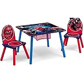 Delta Children Marvel Spider Man Kids Table Set with Storage (2 Chairs Included) Greenguard Gold Certified, Onesize, Blue/Red